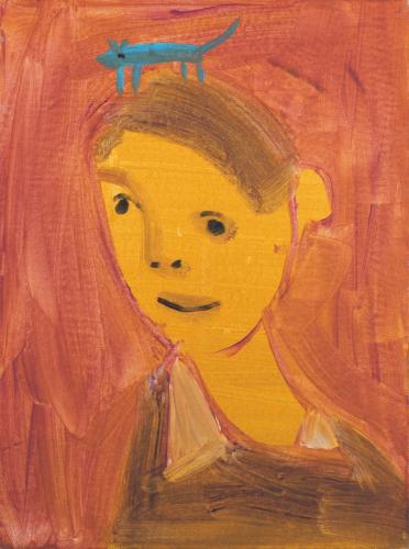 Blue Mouse on Head, 2014